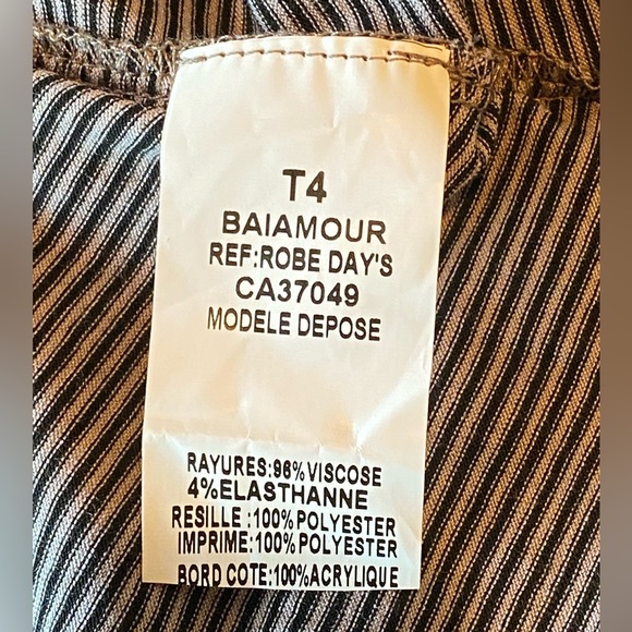 NWT Bai Amour French Multi Layer Long Sleeves Dress. Gray and Black. Large - Picture 10 of 10